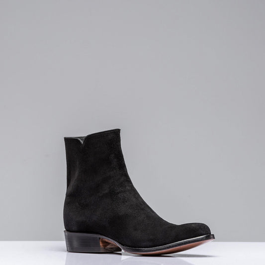 Black Suede Round Toe Zorro | Mens - Cowboy Boots | Stallion Boots