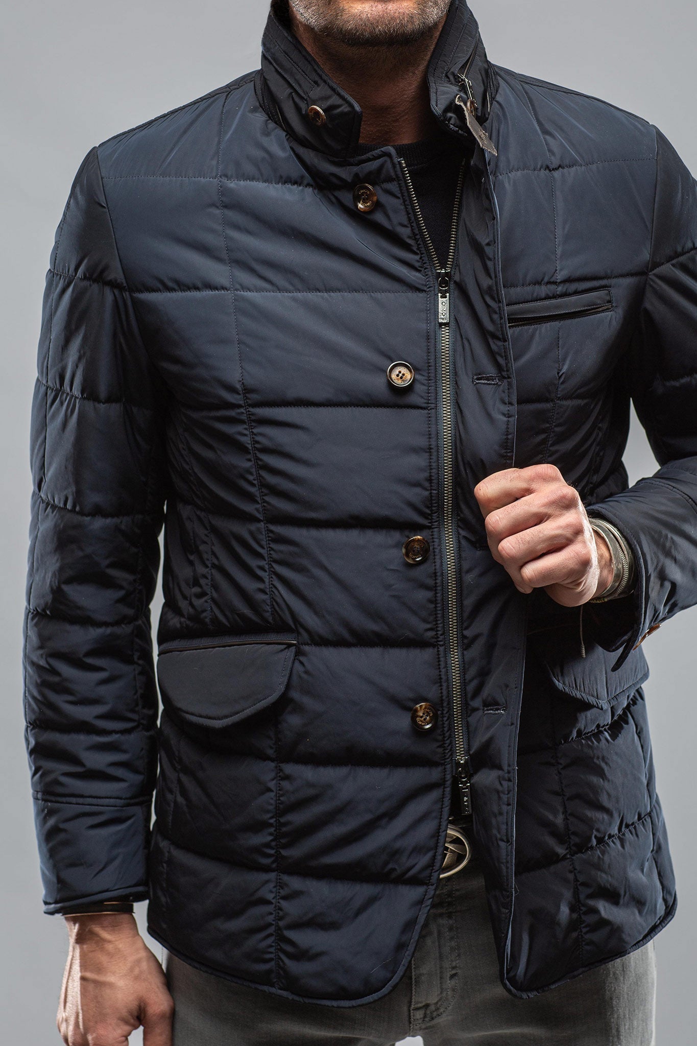 Easton Quilted Jacket In Navy | Warehouse - Mens - Outerwear - Cloth | Gimo's