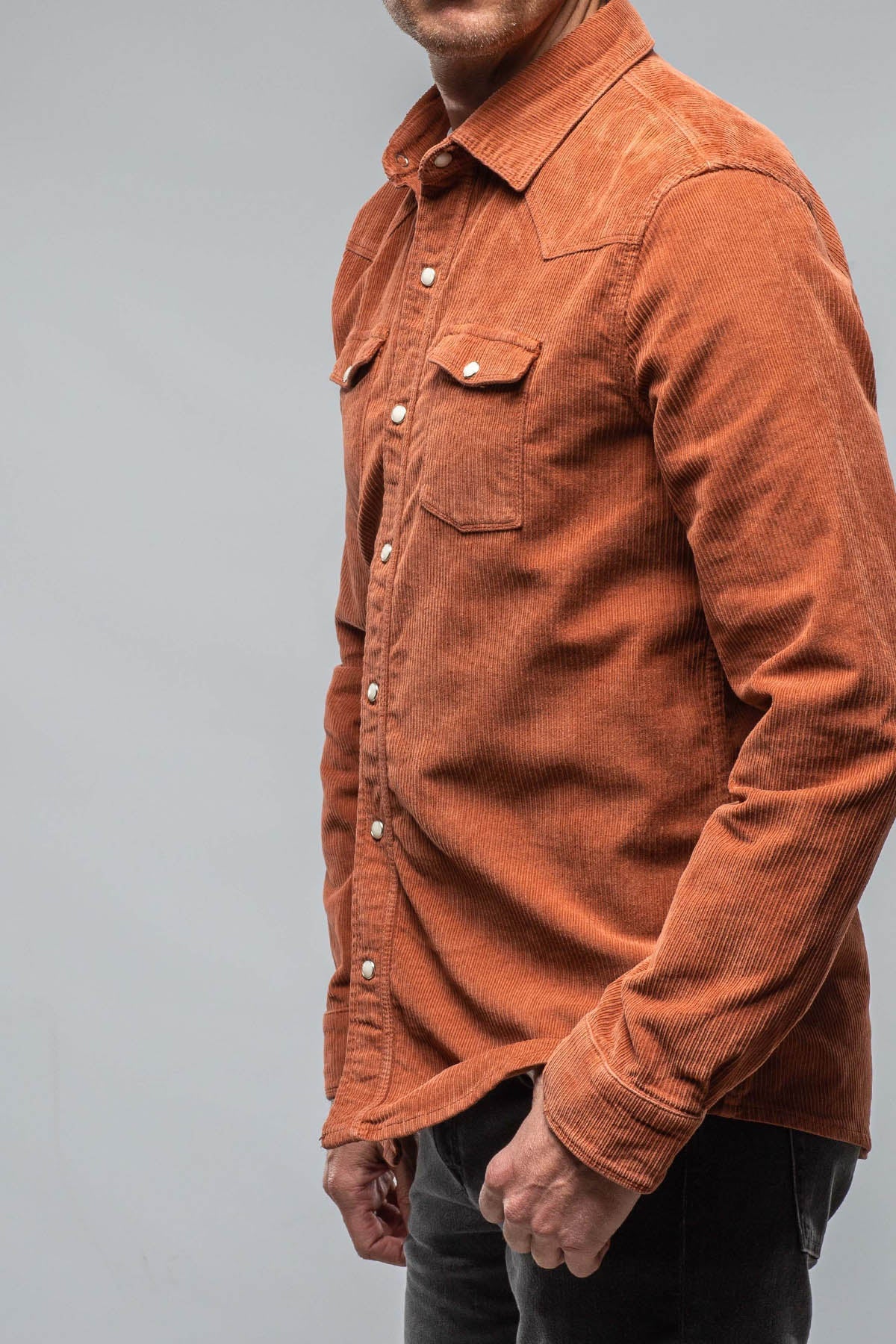 Brooks Corduroy Snap Shirt In Coccio | Mens - Shirts | Axels Premium Denim