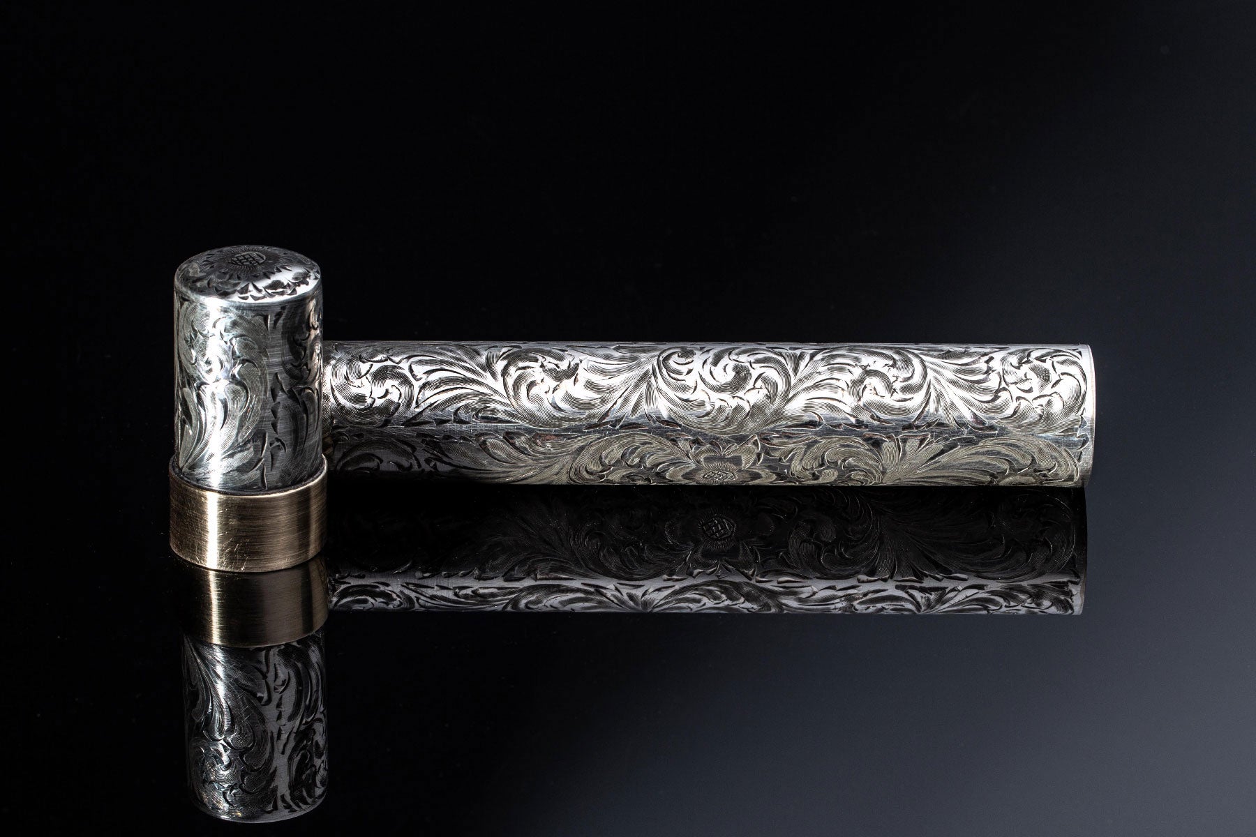 Cigar Tube Floral 14K | Mens - Accessories - Cigar Tube | Comstock Heritage