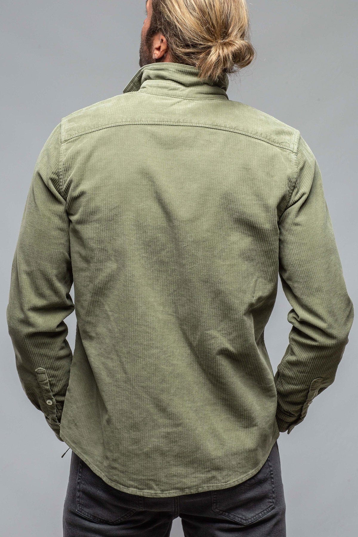 Brooks Corduroy Snap Shirt In Matcha - AXEL'S