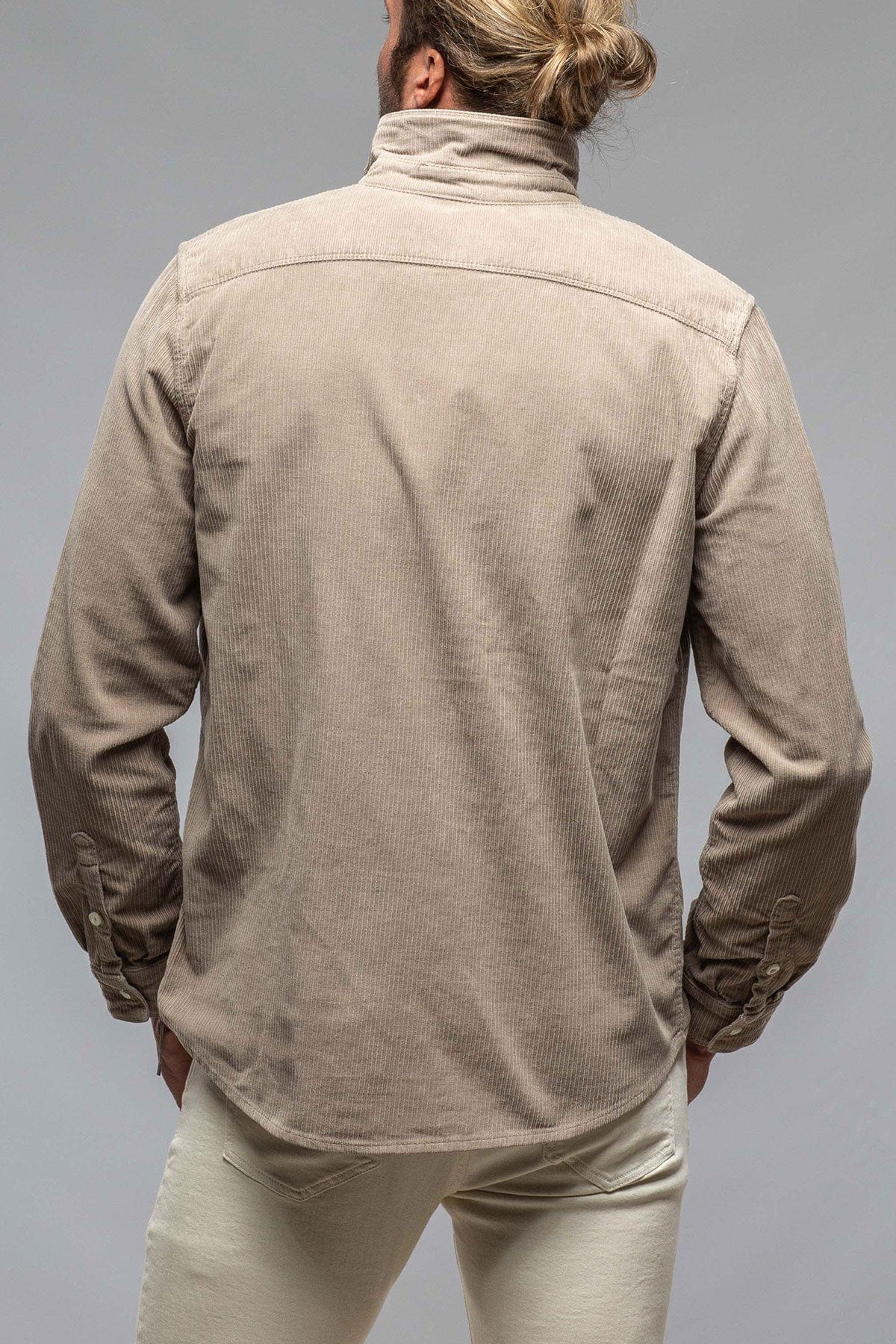 Brooks Corduroy Snap Shirt In Tortora - AXEL'S