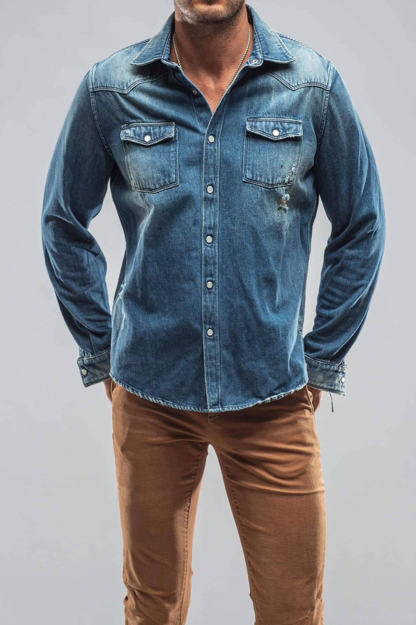 Trapper Denim Snap Shirt - AXEL'S