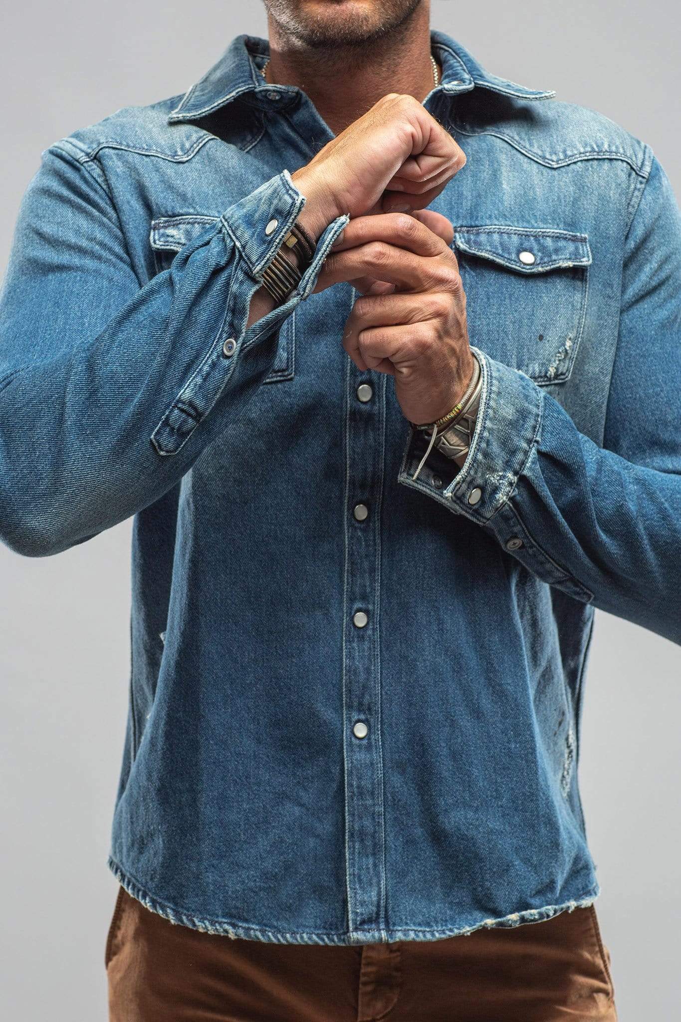 Trapper Denim Snap Shirt - AXEL'S