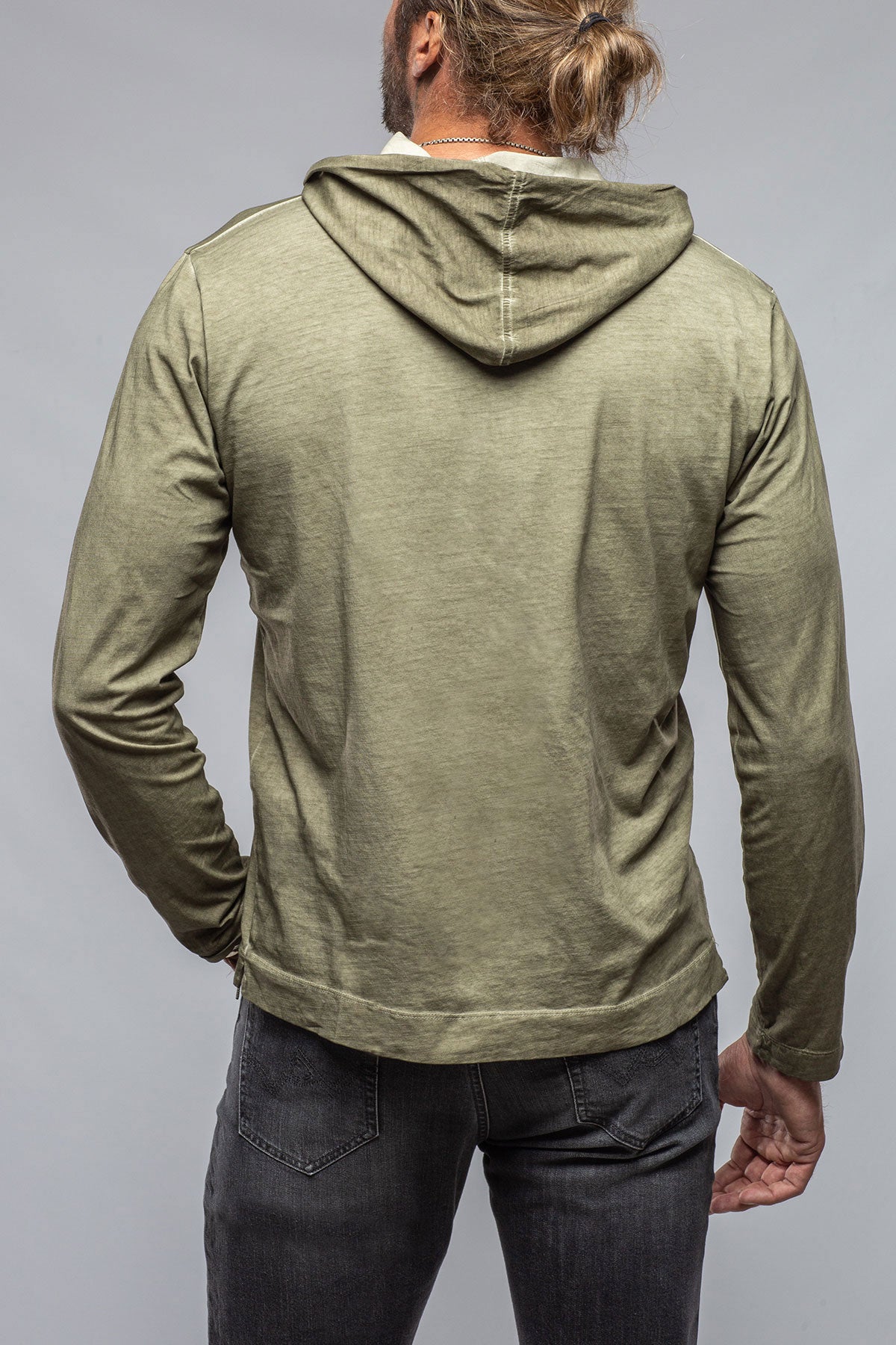 Ventura Hooded Tee in Moss | Mens - Shirts - T-Shirts | Gimo's Cotton