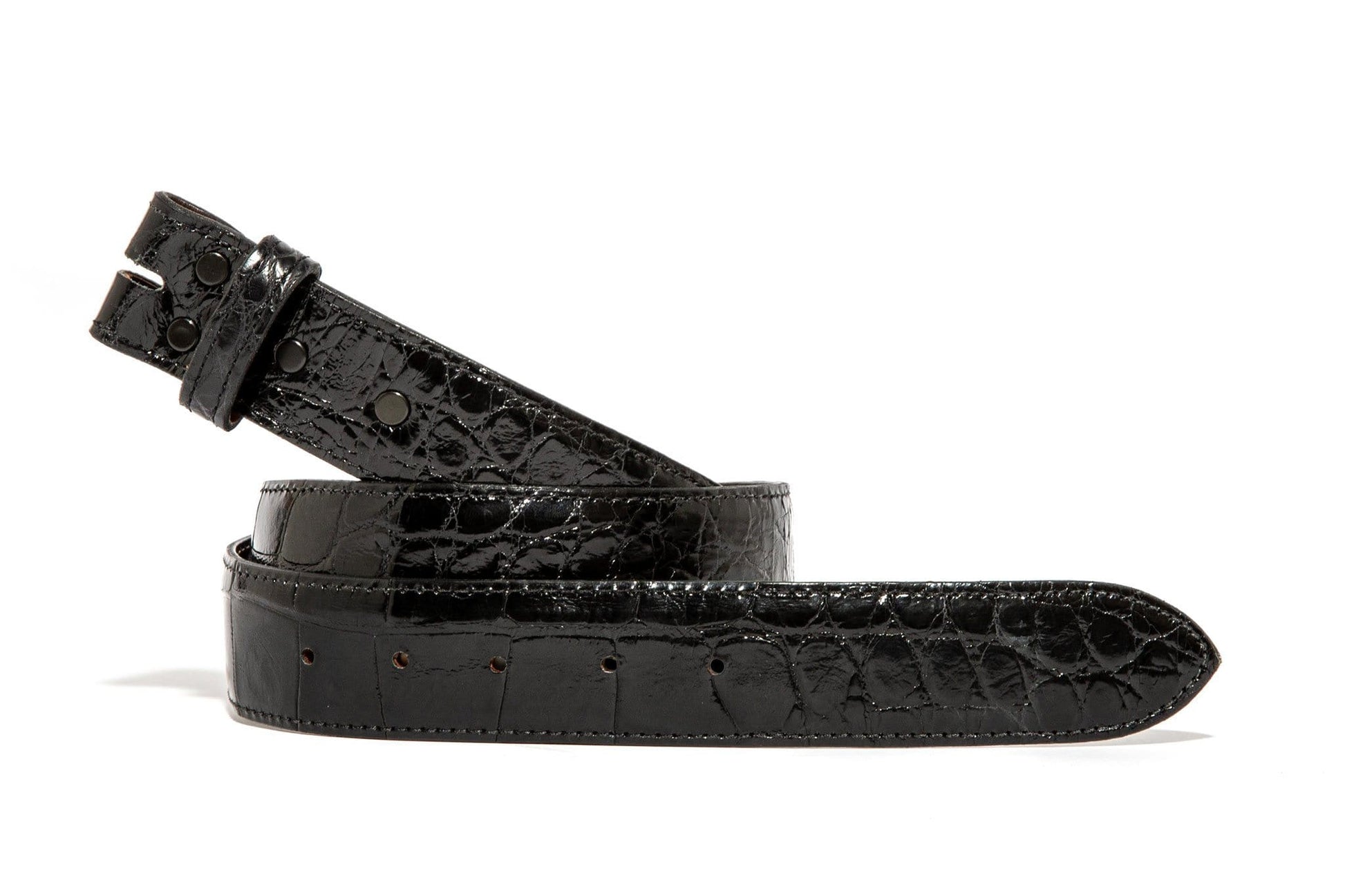 Chacon Black Alligator Classic Strap | Belts And Buckles - Belts