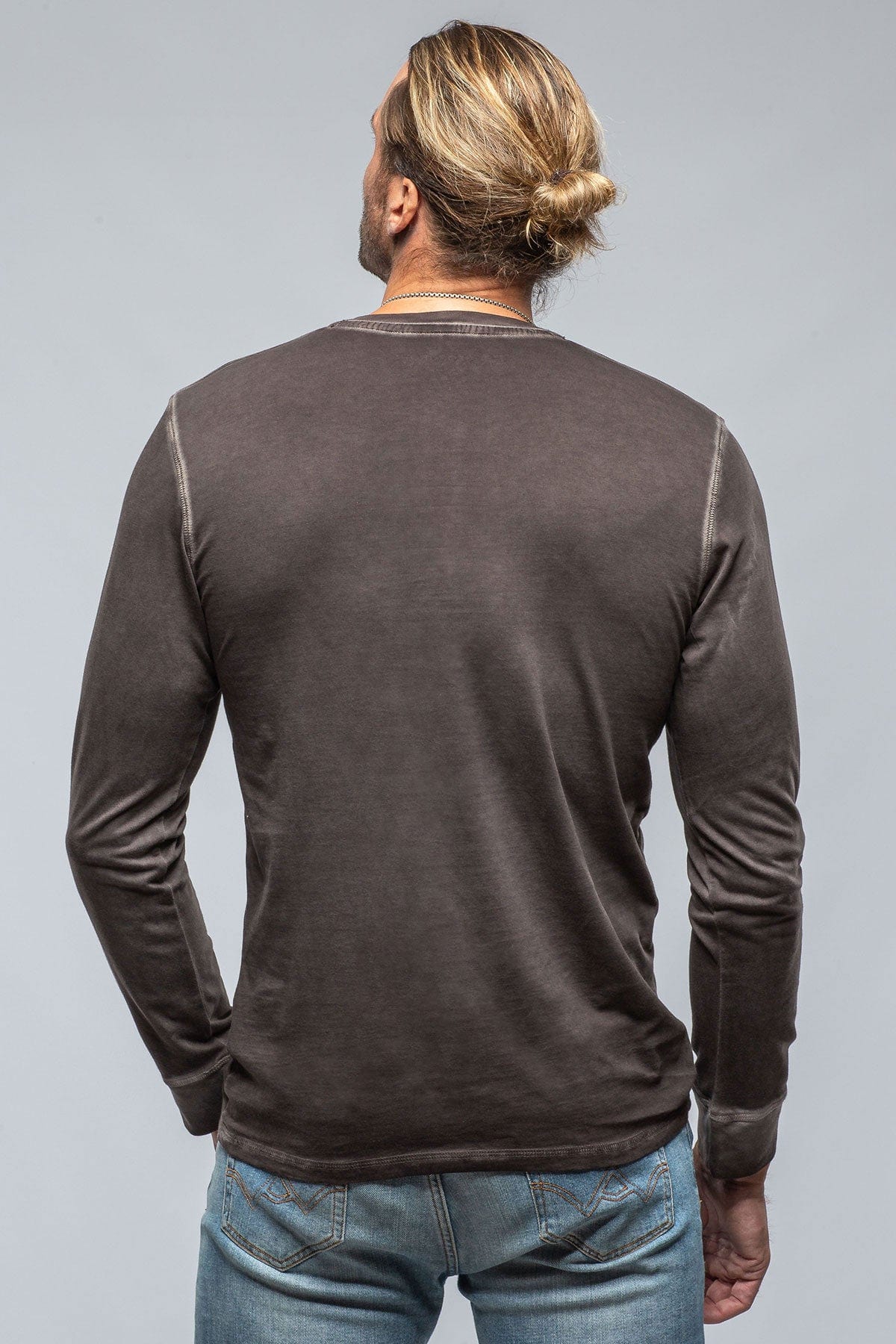 Coronado Cotton LS Henley in Basalt - AXEL'S