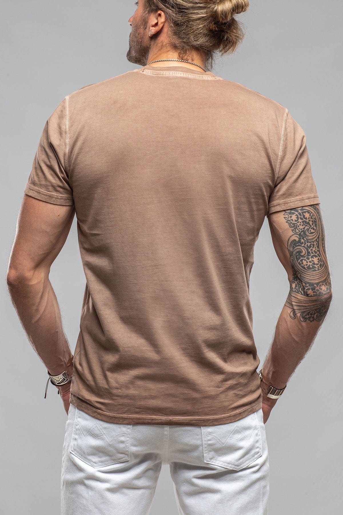 Mendocino Cotton SS Henley in Coffee - AXEL'S