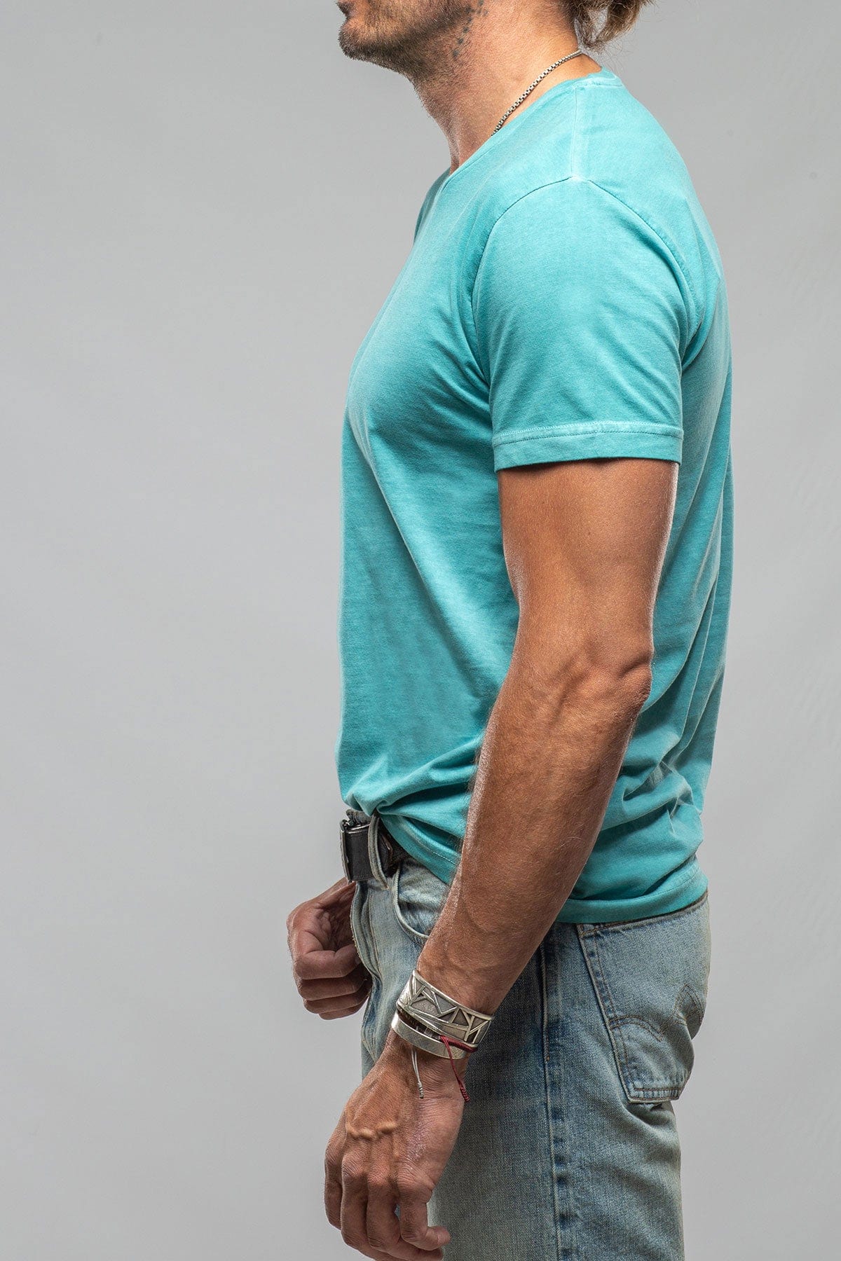 Siena Cotton V Neck In Mint - AXEL'S