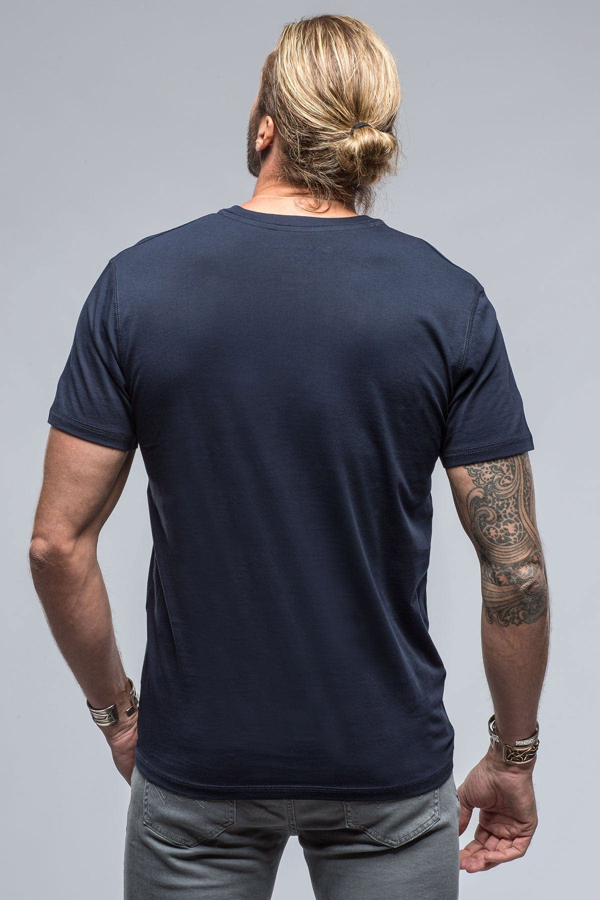 Mendocino Cotton SS Henley in Navy - AXEL'S