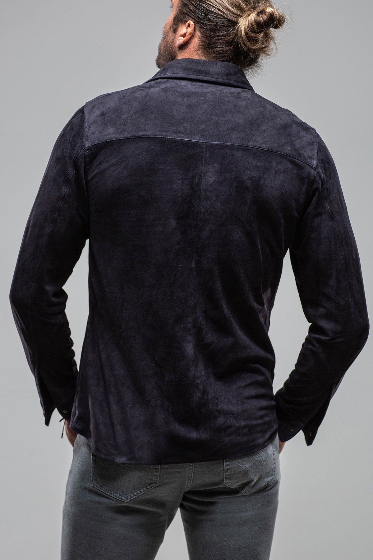 Barron Suede Shirt in Navy