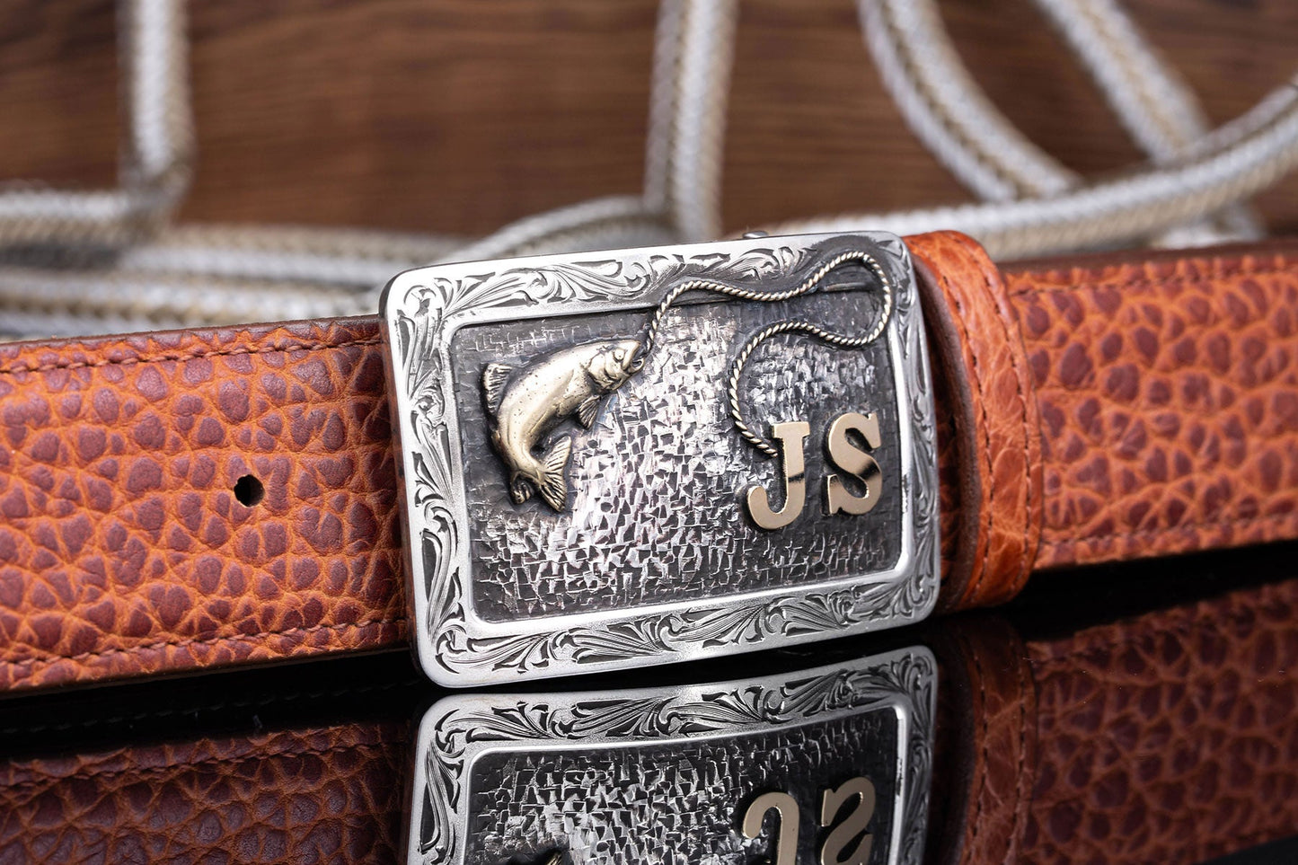 Mason B Fish Initials Trophy Buckle | Belts And Buckles - Trophy | Comstock Heritage