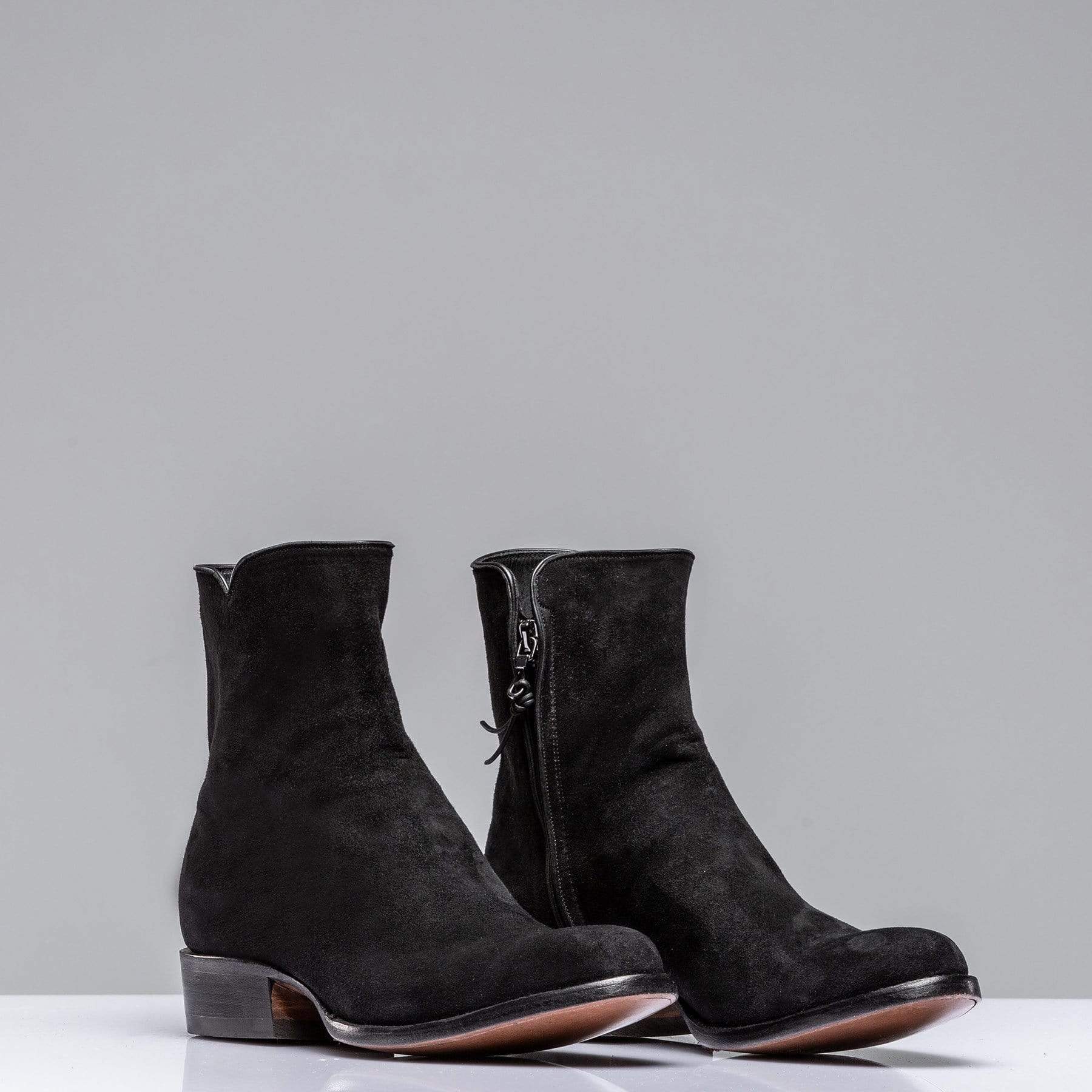 Black Suede Round Toe Zorro - AXEL'S