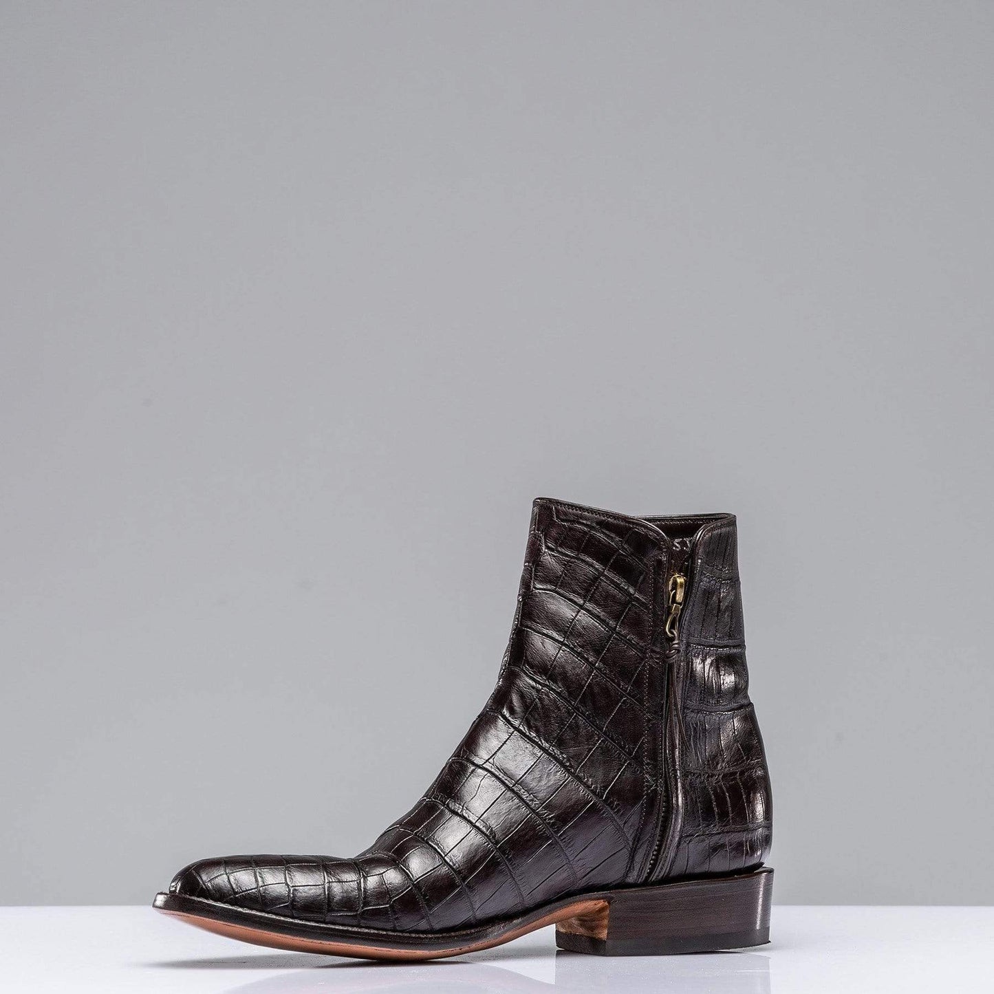 Chocolate Crocodile Chelsea Boots - AXEL'S