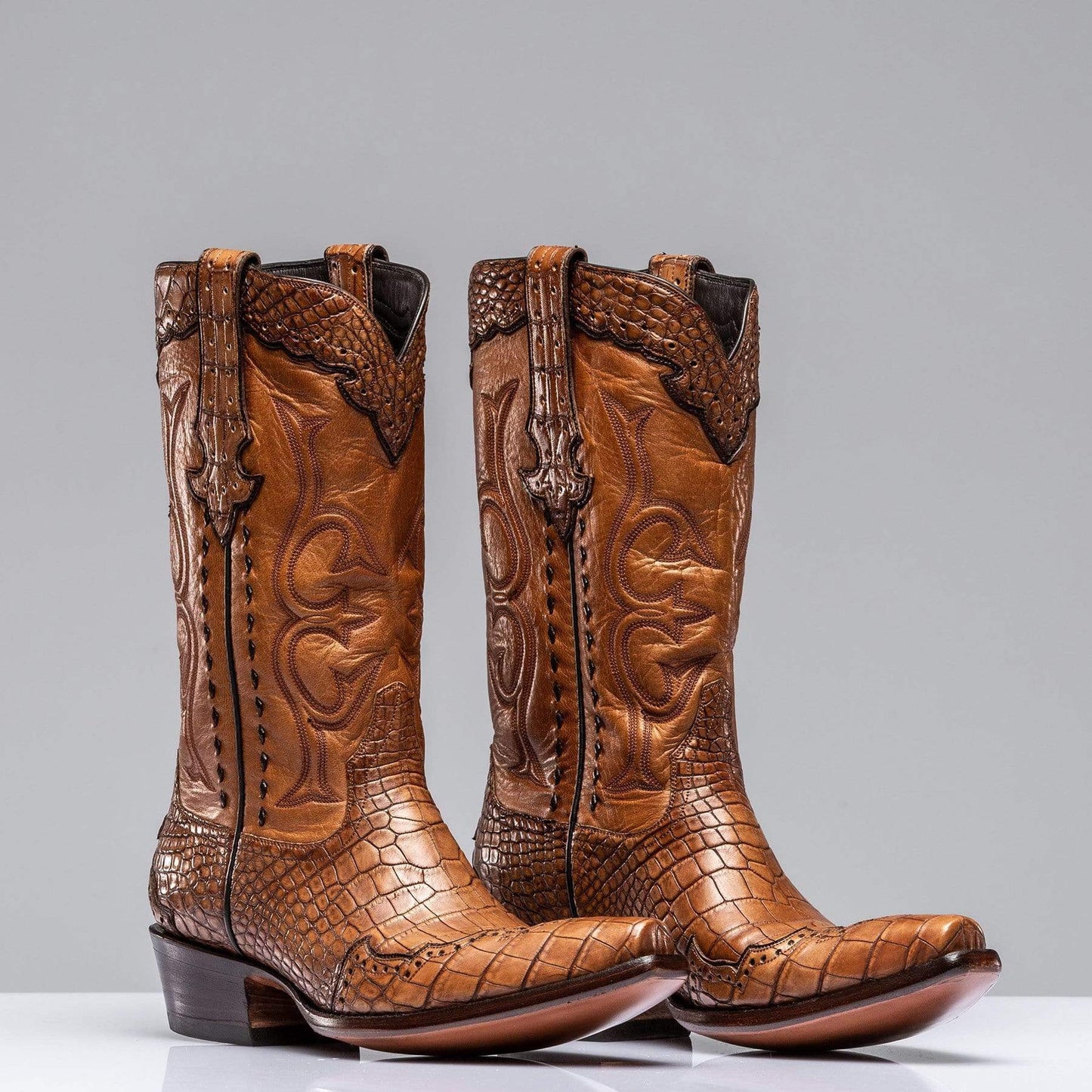 Cognac Alligator Majestic Boots - AXEL'S