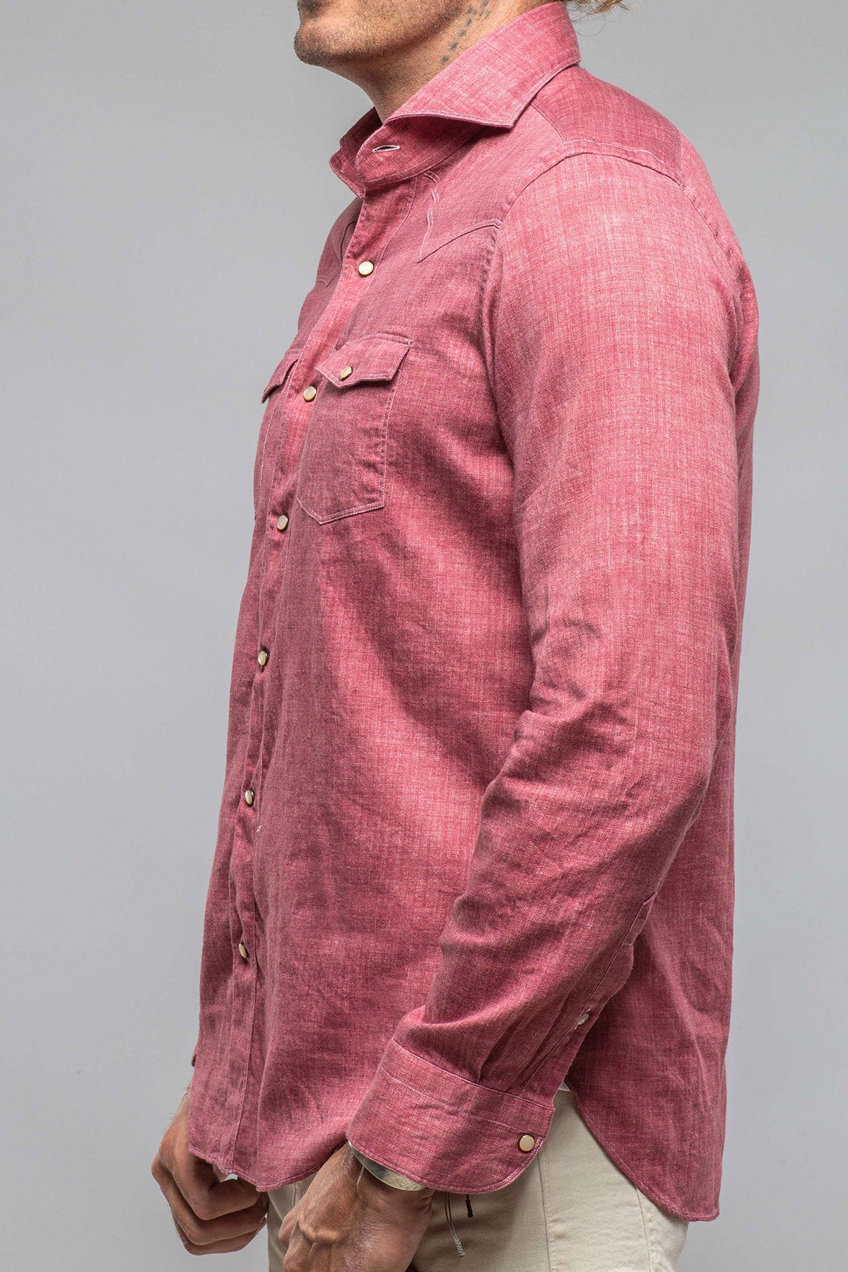 Wyatt Western Snap Shirt Cranberry | Mens - Shirts - Outpost | Giannetto Portofino