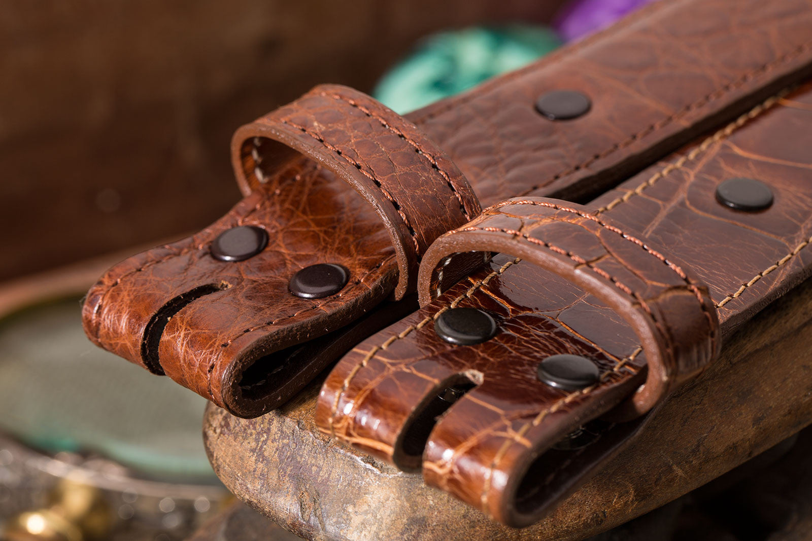 Sterling Silver Cognac Alligator Belts - American Buckle - 2