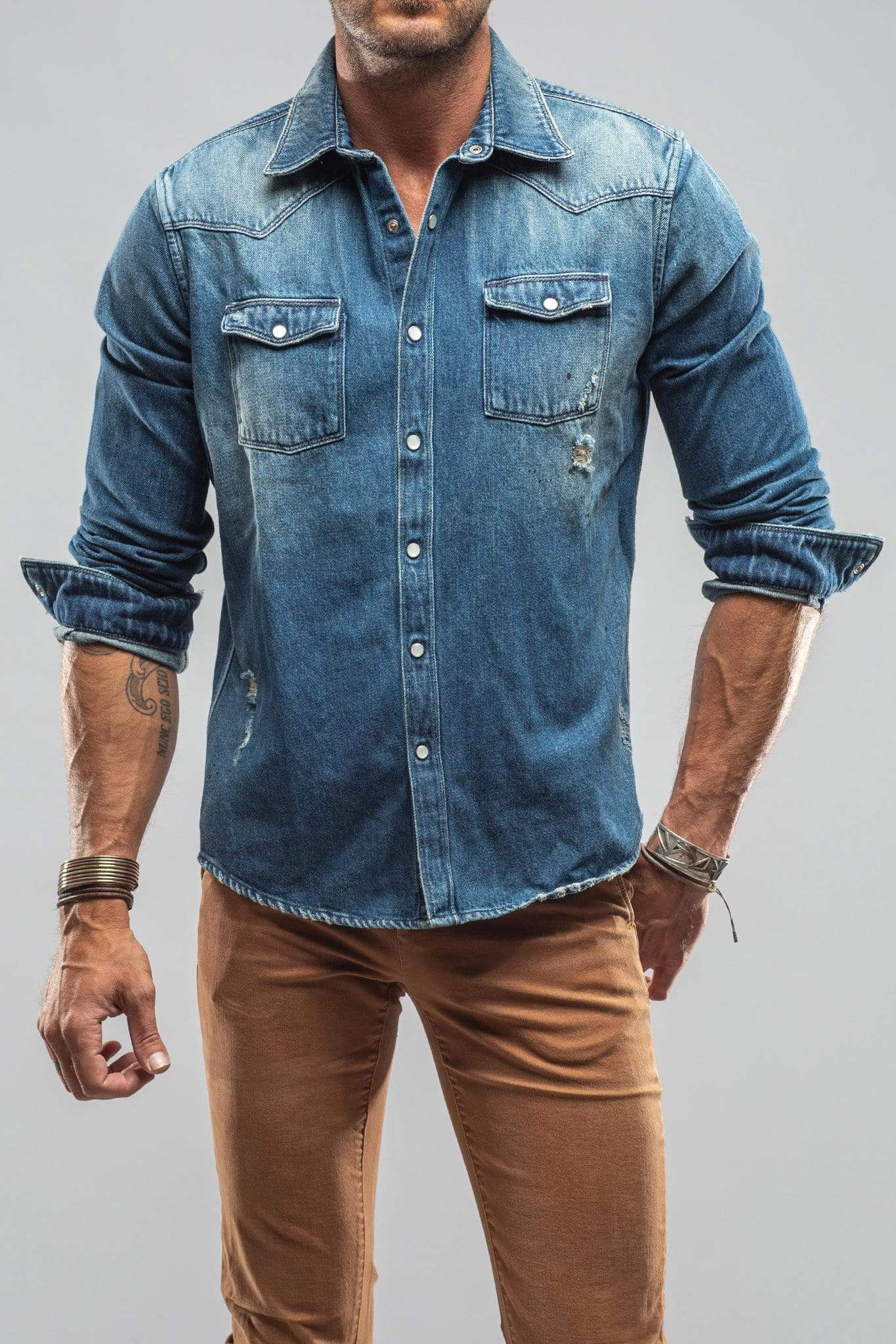 Trapper Denim Snap Shirt - AXEL'S